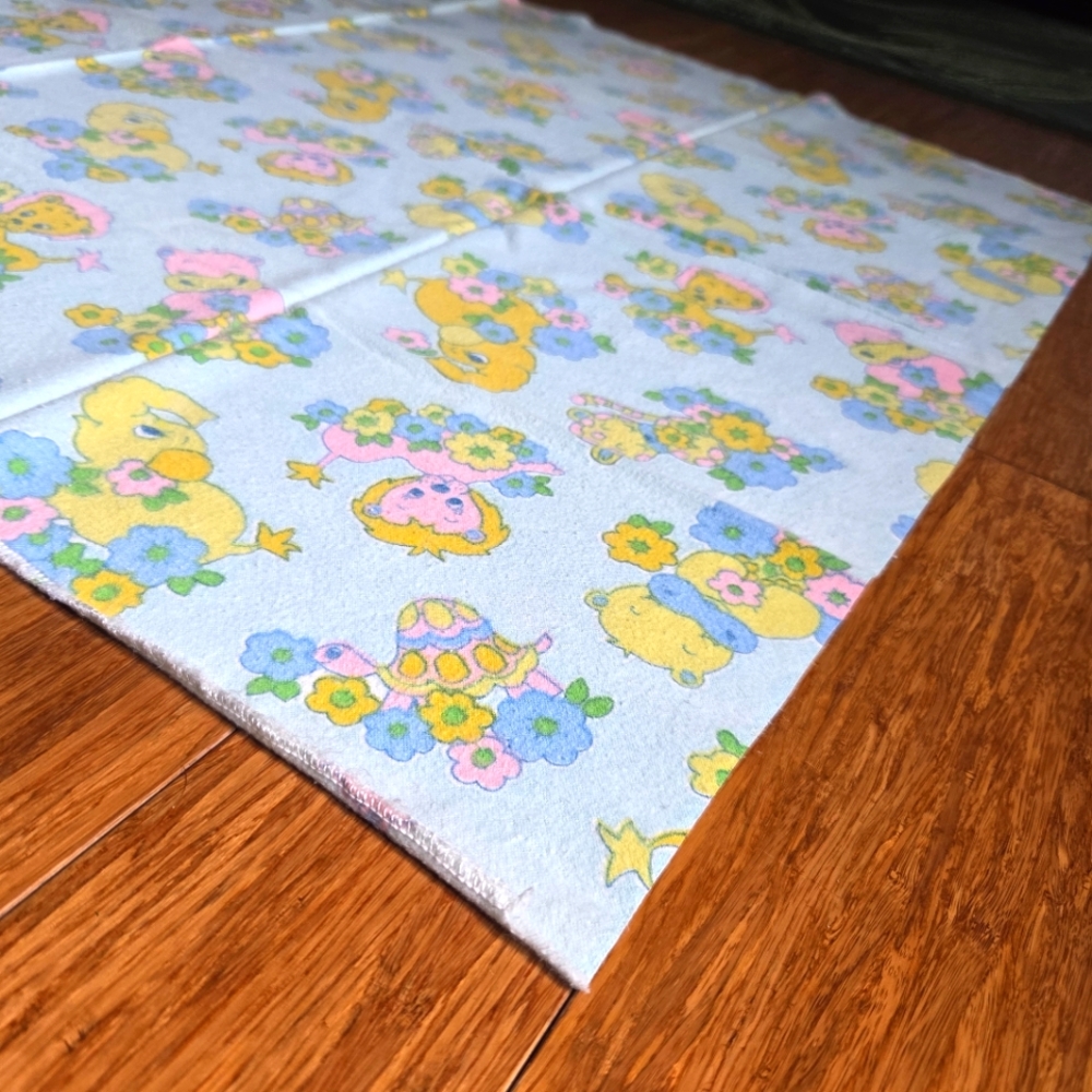 Vintage Cute Pastel Animal Print Recieving Blanket Fabric